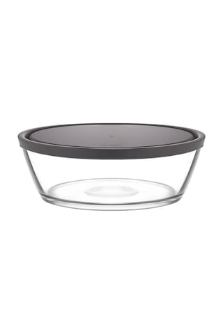 Vega Cam Saklama Kabı Tekli Ekstra Büyük 2370 Ml Yuvarlak Gri Plastik Kapaklı