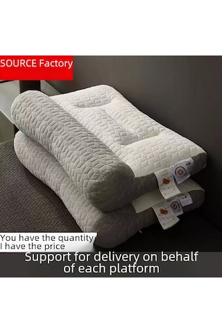 Geeroyoo Erkekler İçin Lateks Boyun Destek Yastığı - Yüksek Kaliteli, Masaj Fonksiyonu, Uyku Kalitesini Artırır, 40x70cm Düşük Yastık Gri