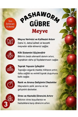 Pashaworm Meyve Konsantre Sıvı Gübre 5 L Meyve Ağaçları İçin