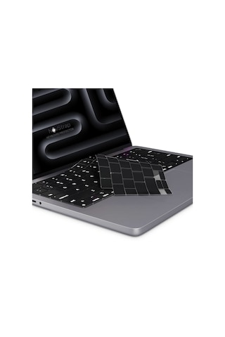Novstrap  Macbook Pro M3 16 İnç A2991 İle Uyumlu Türkçe Q Klavye Siyah Klavye Koruyucu Kılıf Karışık Çok Renkli