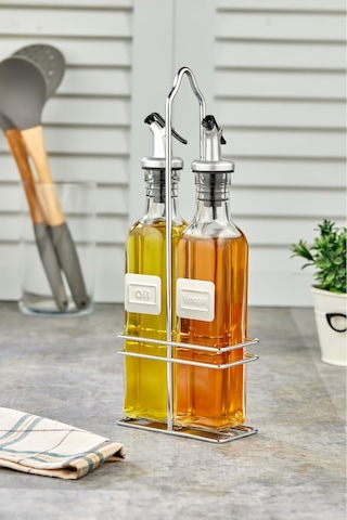 Cooker 2'li 250 Ml Cam Yağdanlık Sosluk Baharatlık Seti Şeffaf