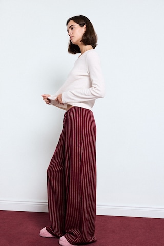 Defacto Çizgili Regular Fit Flanel Pijama Altı H5232ax26aubr285 Bordo-br285