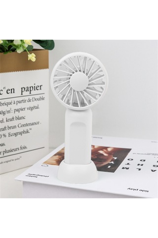 Taşınabilir El Tipi Vantilatör 3 Hız Ayarlanabilir Düşük Gürültülü Mini Masa Vantilatörü Çıkarılabilir Tabanlı - Beyaz