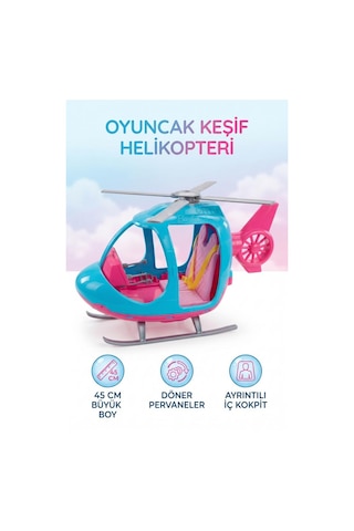 Barbe Keşif Helikopteri 45 Cm 2 Kişilik Detaylı Görünümlü Harketli Eğitici Oyuncak Helikopter