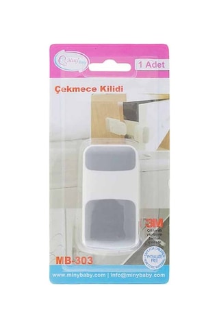 Miny Baby Çift Emniyetli Çekmece Kilidi Gri