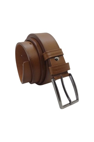 Bawcompany Erkek Kemer Hakiki Deri Kumaş Ve Kanvas Pantolonlar Için Uygun 3.2cm Taba