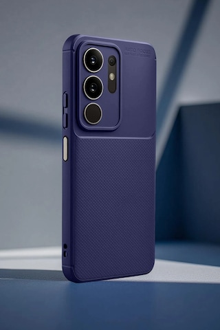 Vivo Y29 4g Uyumlu Kılıf Karbon Tasarım Kamera Korumalı Silikon Telefon Kılıfı Kapak Lacivert
