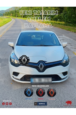 Renault Clio 4 2012-2018 Yeni Tasarım Amblem Sticker - Siyah