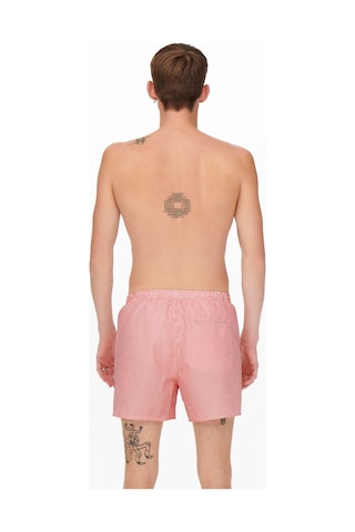 Only & Sons Erkek Onsted Çizgili Deniz Şortu 22021841 Pembe
