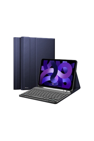 NovStrap Apple Uyumlu iPad  Air 4/5 Nesil 10.9 inç Bluetooth Klavyeli Kılıf Deri Kapaklı Standlı