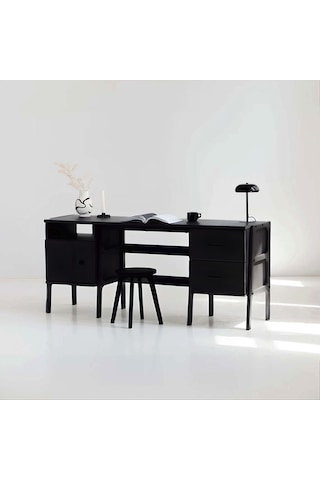 Woodesk Terra Ahşap Çalışma Masası 180x60 Siyah Renk Cpt4640-180 Siyah