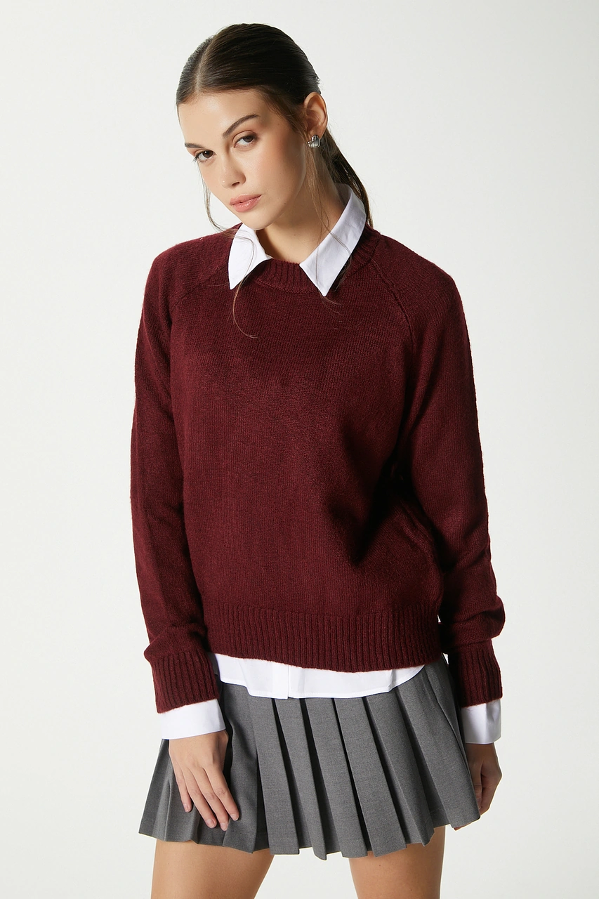 Ritnice Mushy Bordo Basic Triko Kazak Bordo