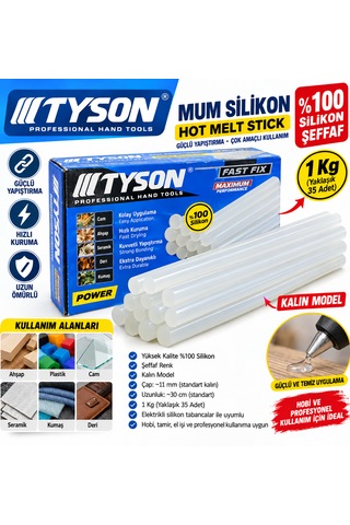 Tyson Mum Silikon Kalın Model 1 Kg Yaklaşık 35 Adet Extra Dayanıklı Kod: Tys 9124