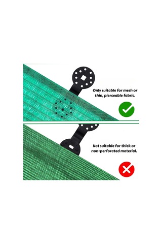 Geeksen Güneşlik Ağı Sabitleyici Klips Siyah Pp Malzeme 3 Nokta Tutan 50 Adet Rüzgar Dayanıklı Dış Kullanım