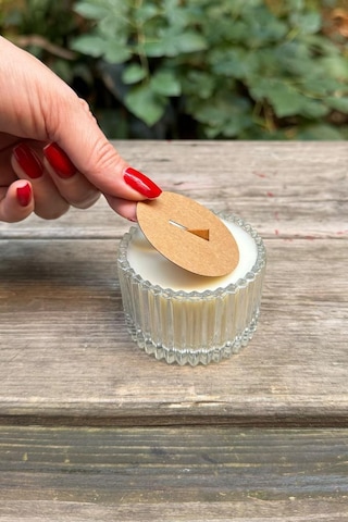Mum Toz Kapakları 53mm Çap 20mm X 2 Mm Ahşap Fitil Boşluğu 50 Adet Kraft