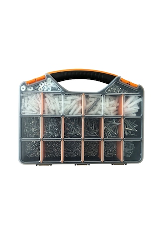 2077 Parça 20 Çeşit Sunta Vidası,dübel ,metrik 3 Mm Civata ,somun