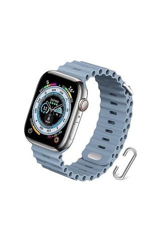 Apple Uyumlu Watch 42mm 44mm 45mm 49mm 1/2/3/4/5/6/se/7/8/ultra Akıllı Saat Ocean Kordon Ve Kayışı Açık Mavi