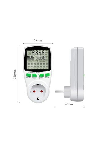 Gesi Pm-1453 Dijital Wattmetre Enerji Ölçer Tüketim Ölçer 220 Volt 16 Amper 3680 Watt Priz