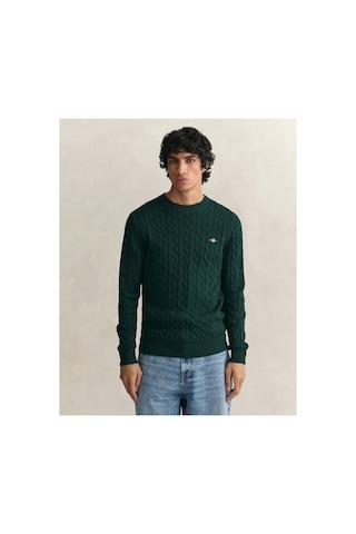 Gant Erkek Yeşil Regular Fit Bisiklet Yaka Kazak-24765 374-yeşil
