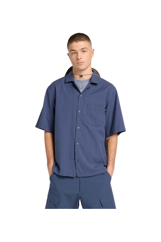 B0a44b5eyp1-r Timberland Ss Seersucker Resort Shirt Erkek Gömlek Mavi B0a44b5eyp1-r