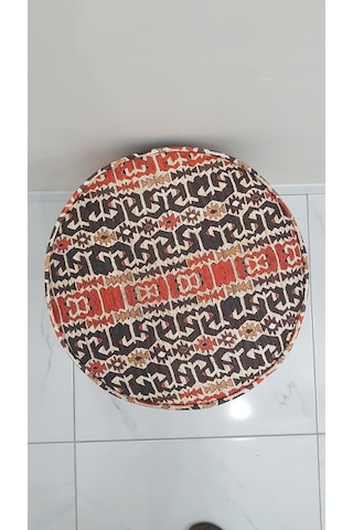 dijital baskılı desenli kumaş kaplama puf