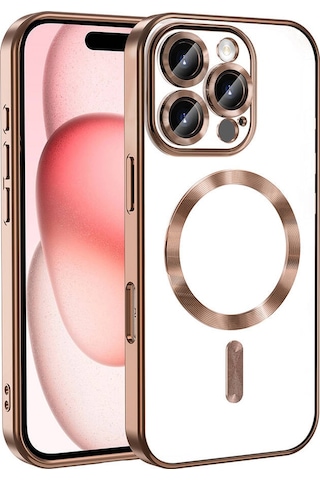 Zore Apple Uyumlu iPhone 16 Pro Kılıf Kamera Korumalı Magsafe Wireless Şarj Özellikli Demre Ka Desert Titanyum