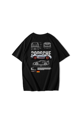 Brz Collection Unisex Oversize 911 Gt3 Rs T-shirt-siyah Siyah