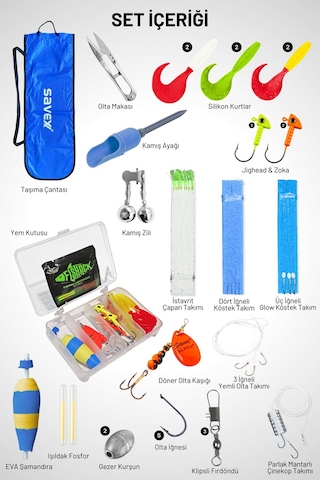 Tam Takım Kıyı Olta Seti - 300cm Kamış 30-60gr / 4000'lik Supreme Olta Makinesi - Taşıma Çantalı