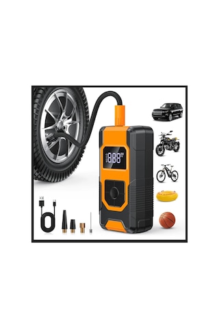 Oto Araç Lastik Şişirme Pompası Ekranlı 160psi Hava Kompresörü Bisiklet Motorsiklet Top Şişirme