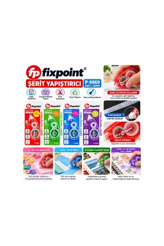 Diyarı Fırsat P-9869 Şerit Tipi Yapıştırıcı 6 M X 8 Mm 24'lü Paket