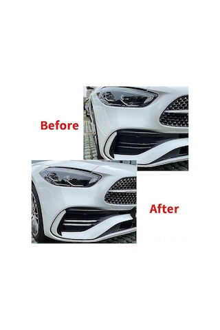 Jeemson Mercedes-benz C-class W206 2022+ C200/c260/c300 Amg Ön Tampon Sis Lambası Kapağı Trim, Abs Malzeme, Siyah, Dekoratif Ve Korumalı, Kolay Kurulum