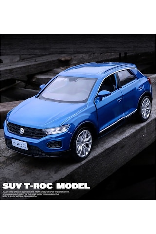 Vw T-roc 1:36 Maket Metal Araba Mavi Birebir