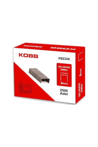 Kobb KBZ208 8 MM 2500 Adet 200 Serisi Ağır Hizmet Tipi Zımba Teli