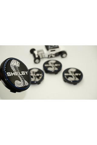 Ford Mustang Shelby Kobra Logo Jant Göbeği Kapak Seti 60mm