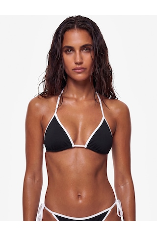Koton İnce Askılı Üçgen Bikini Üstü Siyah 6sak10143mm