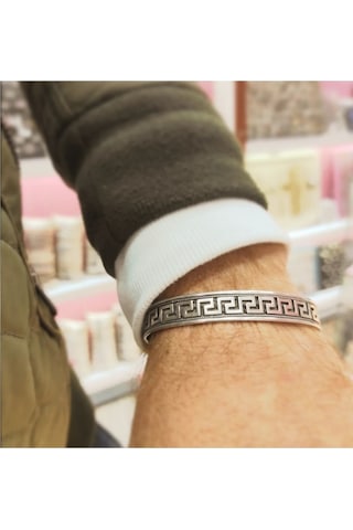 Oriental Kuyumculuk Jewellery Grek Model Gümüş Erkek Bileklik Gümüş