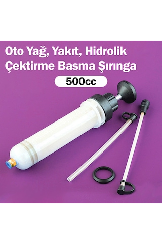 Oto Şırınga Yağ Yakıt Hidrolik Sıvı Çekme Basma Şırınga Enjektör