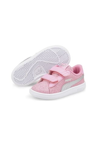 Puma Smash V2 Glıtz Glam Pudra Kız Çocuk Sneaker 000000000101215686 Pembe-grı Pembe - Gri