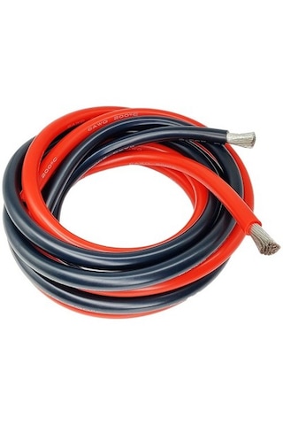 10 Awg Silikon Kablo 3 Metre Kırmızı+3 Metre Siyah 10 Awg Silikon Kablo 3 Metre Kırmızı+3 Metre Siyah