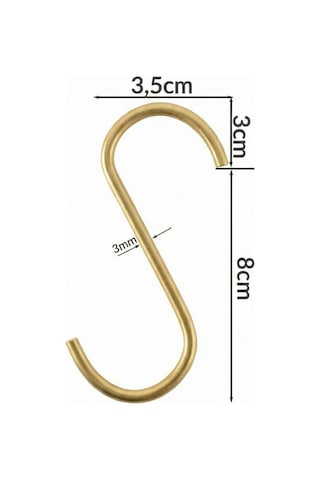 8 Cm Gold S Kanca - 20 Li Avantaj Paketi - Çok Amaçlı Dekoratif Askı