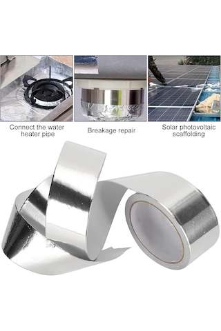 Alüminyum Folyo Bant Yanmaz Kombi Soba Borusu Bandı 48mm X 5m