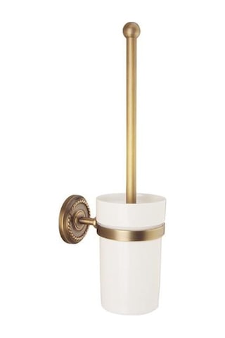 Vintage Antik Bakır Tuvalet Fırçası Set Duvara Monte Klozet Temizleyici Banyo Ev Otel Için Temizleyici Fırça Kiti Tuvalet Fırçası Tutucular Antrasit - Beyaz