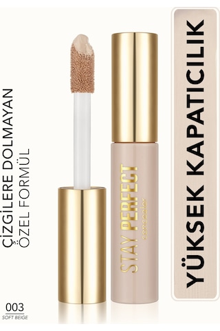 Flormar Stay Perfect Yüksek Pigmentli & Yarı Mat Bitişli Likit Kapatıcı 003 Soft Beige