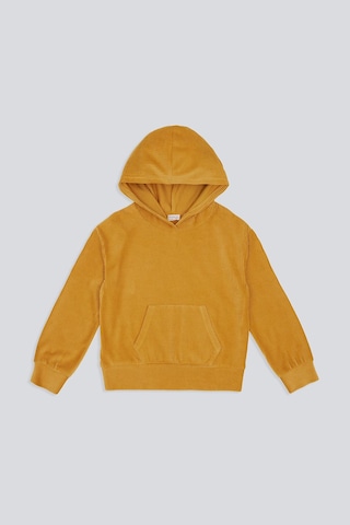 (KIDS GIRL) KADİFE KAPÜŞONLU SWEATSHIRT HARDAL Hardal