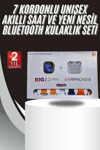 9 Ultra Akıllı Saat 49mm 2inç Ekran 7 Kordonlu Ve Bluetooth Kulaklık