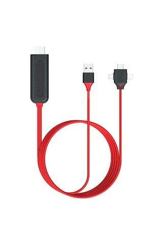 3in1 Micro Usb Type-c To Hdmı Görüntü Aktarıcı Kablo 1.5m Telefonu Televizyona Monitöre Aktarma