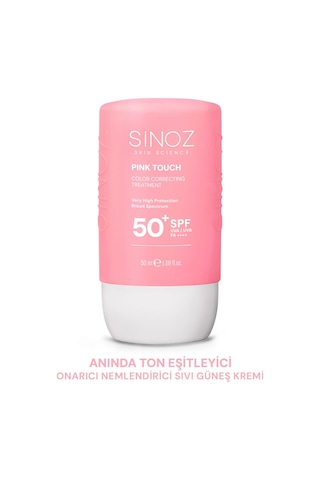 Sinoz Pink Touch Yüksek Koruyucu Ton Eşitleyici Pembe Yüz Güneş Kremi SPF50+ 50 ML
