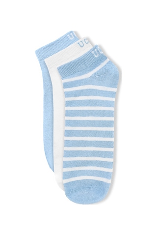 Ucla Lıoren 3'lü Gök Mavisi Kısa Jakarlı Pamuk Standard Fit Unisex Çorap
