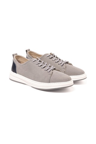 Sneaker Erkek Og-415 John May Gri Süet-laci Deri