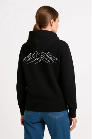 Defymoda Nihilist Penguen Özel Tasarım Oversize Kapüşonlu Sweatshirt - Siyah Siyah